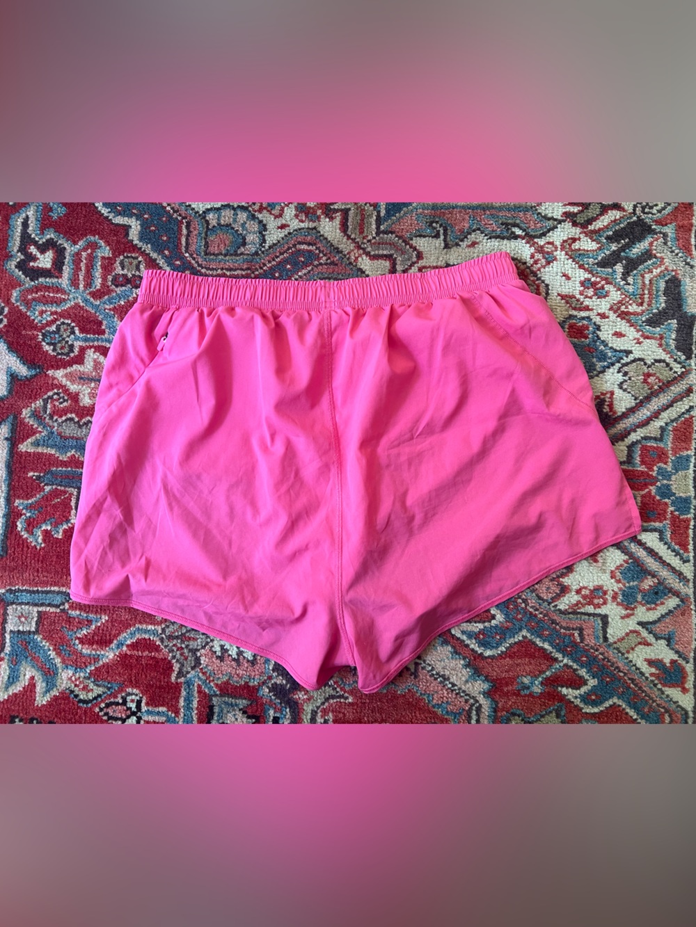 Alo Hot Pink High Rise Lined Stride Shorts— Womens Large - Picture 9 of 9